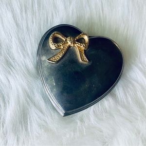 Antique silver heart shaped jewelry box